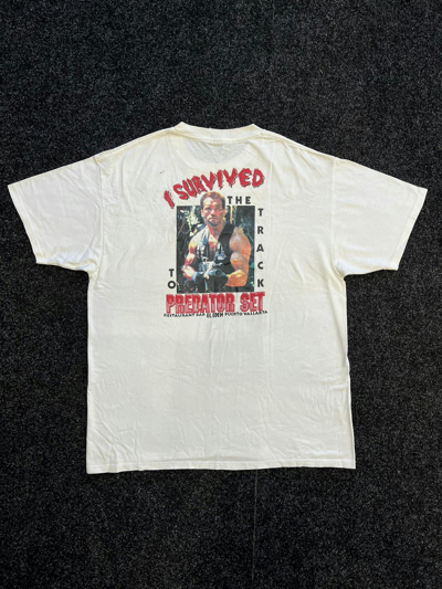 Pre-owned Movie X Vintage 90's Predator Arnold Schwarzenegger Movie T Shirt In White