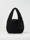 Jw Anderson Large Knit Shopping Bag With Loop Detailing In Black