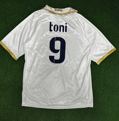 Pre-owned Soccer Jersey X Vintage Blokecore Italy 9 Toni Soccer Jersey Very Y2k In White