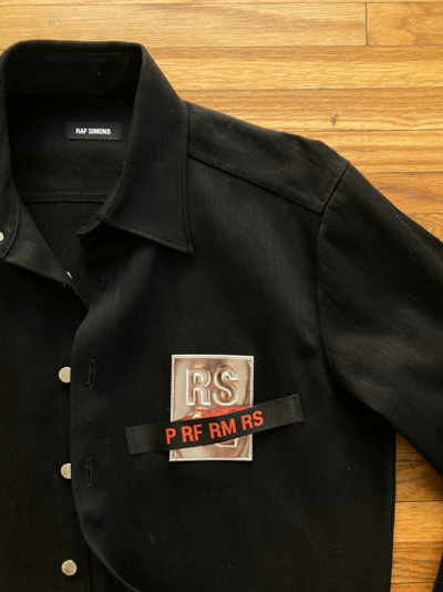 Pre-owned Raf Simons Patch Denim Shirt In Black