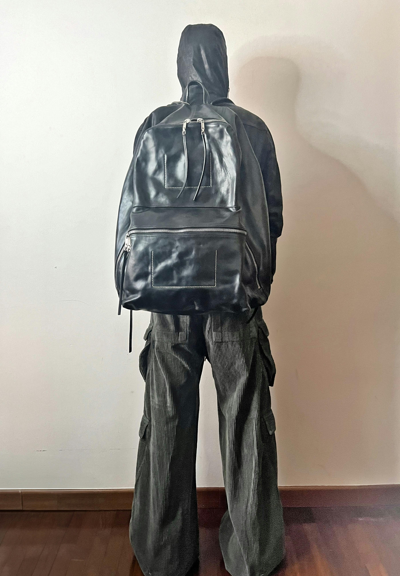 Pre-owned Rick Owens Very Very Big Leather Backpack In Black