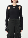 Off-white Cropped Top With Cut-out Shoulder Details In White