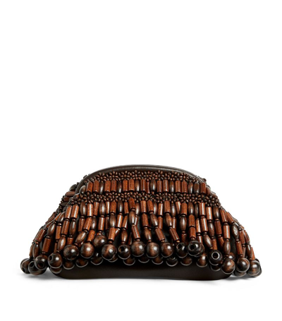 Zimmermann Leather Embellished Clutch Bag In Brown