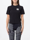 Palm Angels Ski Club Fitted T-shirt Contrast Print In Black