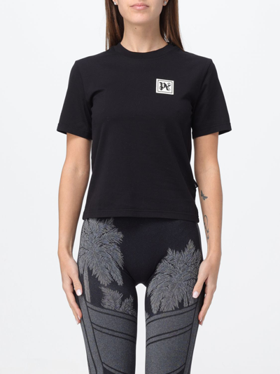 Palm Angels Pa Ski Club Cotton T-shirt In Nero