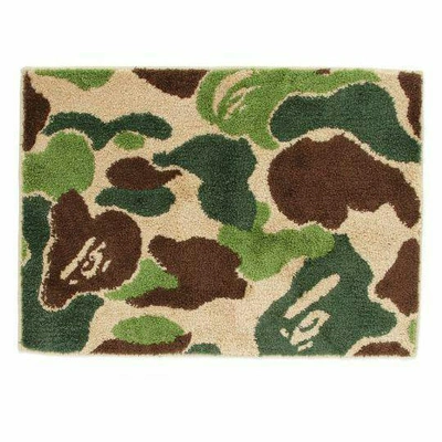 Pre-owned Bape A Bathing Ape Abc Camo Rug Mat Green One Size In Green Camouflage