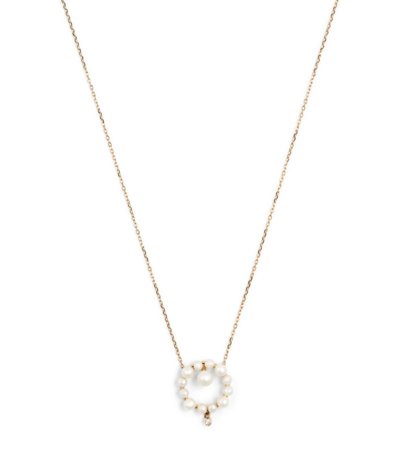 Persée Yellow Gold, Diamond And 5-pearl Chain Necklace