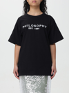 Philosophy Di Lorenzo Serafini Black T-shirt With Logo In Black