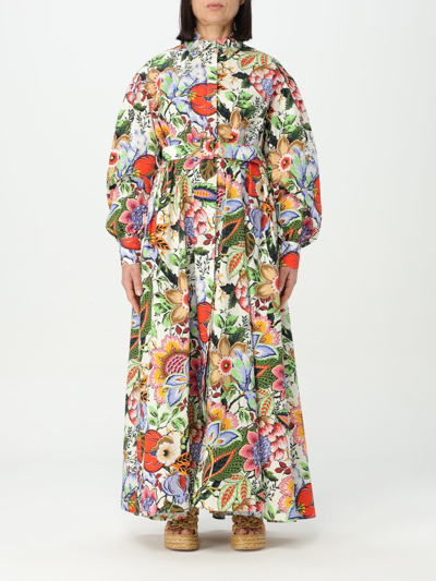 Etro Belted Floral-print Cotton-poplin Maxi Shirt Dress In White
