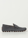 Tod's Gommino Macro Leather Driving Shoes In Grey