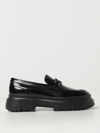 Hogan H543 Moccasins In Brushed Leather In Black