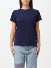 Polo Ralph Lauren Cotton Jersey Crewneck T-shirt Clothing In Blue