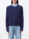 Polo Ralph Lauren Polo Pony Embroidered Cardigan In Blue