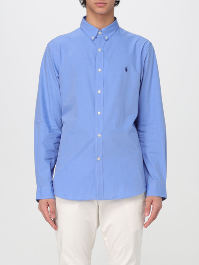 Polo Ralph Lauren Long-sleeve Cotton Shirt In Blue