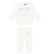 MOSCHINO BABY TEDDY BEAR COTTON SWEATSHIRT AND SWEATPANTS SET