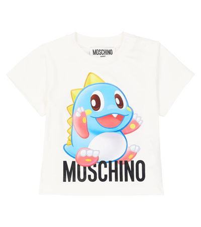 Moschino Baby Printed Cotton Jersey T-shirt In White