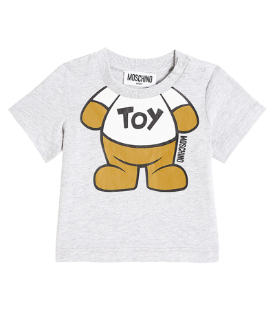 Moschino Kids' Baby Printed Cotton Jersey T-shirt In Grey