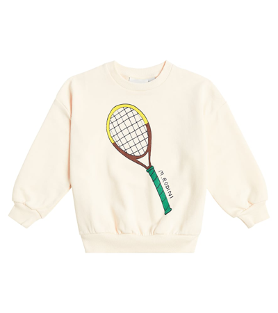 Mini Rodini Kids' Tennis棉质针织运动衫 In White