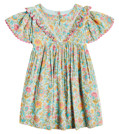 Louise Misha Kids' Siloe Floral Cotton Dress In Multicoloured