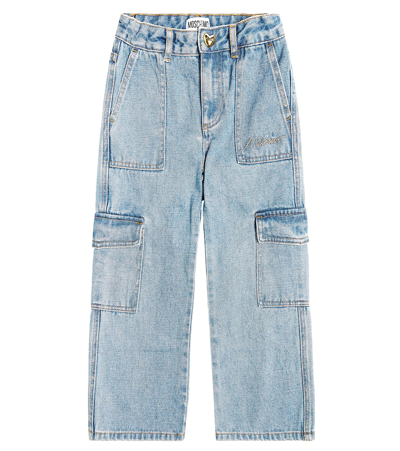 Moschino Kids' Straight Jeans In Blue