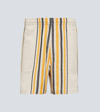 Bode Namesake Striped Cotton Shorts In Multicoloured