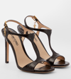TOM FORD ANGELINA CROC-EFFECT LEATHER SANDALS