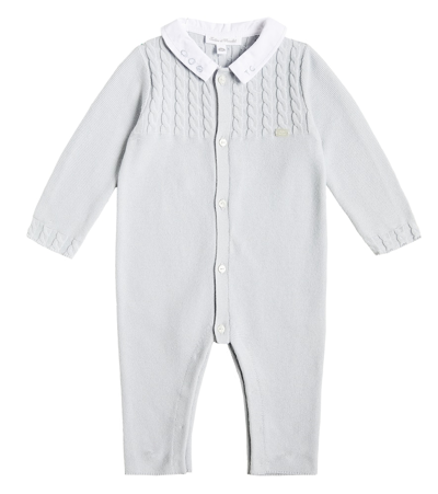 Tartine Et Chocolat Baby Cable-knit Cotton Onesie In Blue