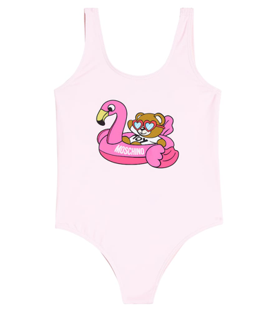 Moschino Kids' Printed Swimsuit In Pink