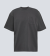 Sacai Cotton Crew Neck T-shirt With Chest Pocket In Grey