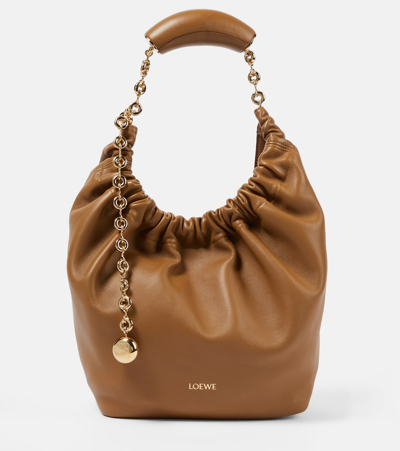 Loewe Squeeze Small Leather Shoulder Bag In Oak