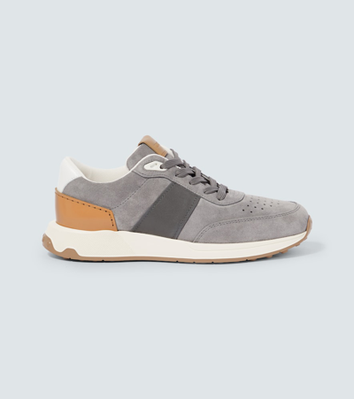 Tod's Suede Sneakers In Grey