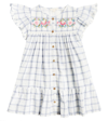 LOUISE MISHA CARLINA CHECKED COTTON AND LINEN DRESS