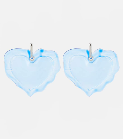 Nina Ricci Heart Earrings In Blue