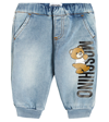 MOSCHINO BABY PRINTED COTTON-BLEND JEANS