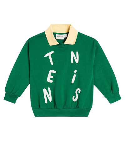 Mini Rodini Tennis Cotton Jersey Sweatshirt In Green