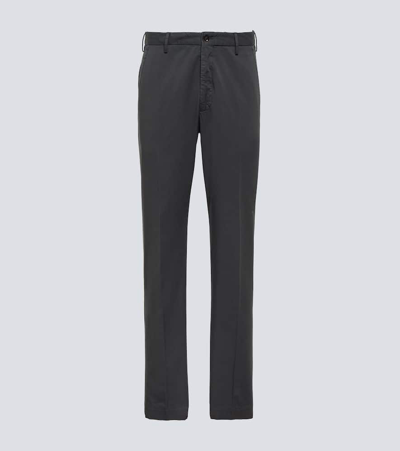 Incotex Cotton Straight Pants In Grey