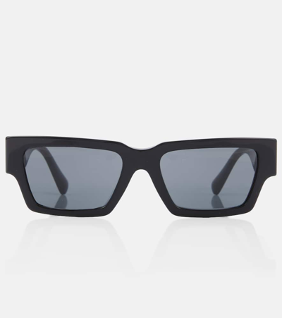 Versace Rectangular Sunglasses In Black