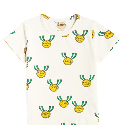 Mini Rodini Kids' Medals Cotton-blend Jersey T-shirt In Multicoloured