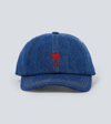 Ami Alexandre Mattiussi Ami De Caur Cotton Baseball Cap In Blue
