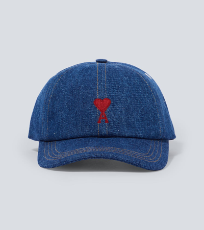 Ami Alexandre Mattiussi Ami De Caur Cotton Baseball Cap In Blue