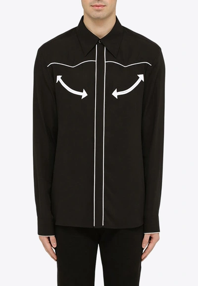 Balmain Black Shirt With Contrasting Arrows