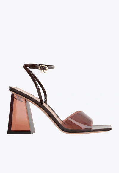 GIANVITO ROSSI COSMIC 85 METALLIC-LEATHER SANDALS