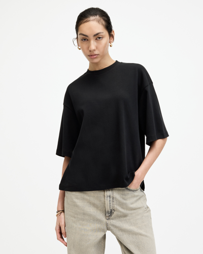 Allsaints Amelie Oversized Boxy T-shirt In Black