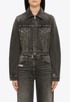 Givenchy Cropped Denim Jacket In Black