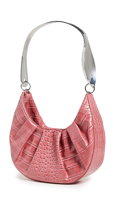 Puppets And Puppets Spoon Moc-croc Leather Hobo Bag In Pink