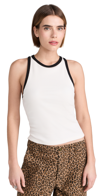 Alice And Olivia Mirtha Racerback Tank Off White/black