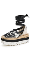 Stella Mccartney Gaia Faux Leather Espadrille Sandals In Mushroom