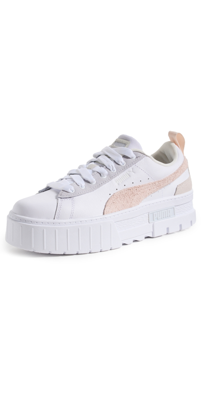 Puma Mayze Mix Leather Trainers In Weiss
