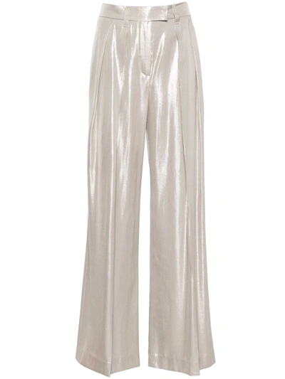 Brunello Cucinelli High-waisted Trousers In Grey