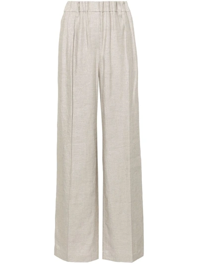 Brunello Cucinelli Palazzo Trousers In Grey